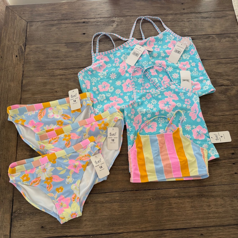 NWT Angel Beach Girls Swimsuit Bundle Separates UPF 50+ NEW‎ Assorted sizes Swim